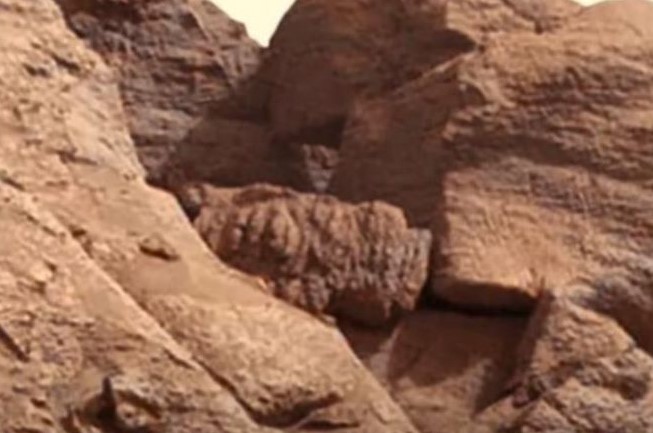 Mars'ta ilginç görüntü! Devrilmiş heykele benzeyen cisim merak uyandırdı