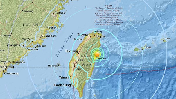 Tayvan'da 5,7 şiddetinde deprem